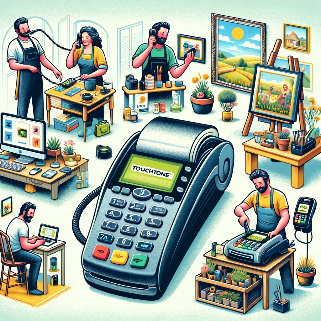 Merchants using touchtone phones for secure payments.